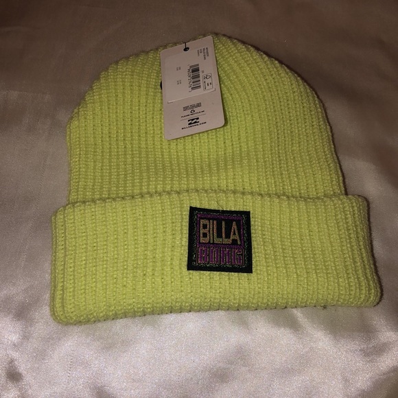 Billabong Walled Cuffed 100% Acrylic Ribbed Beanie Hat Light Green OS NWT - Picture 16 of 16